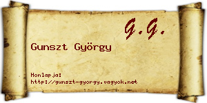 Gunszt György névjegykártya